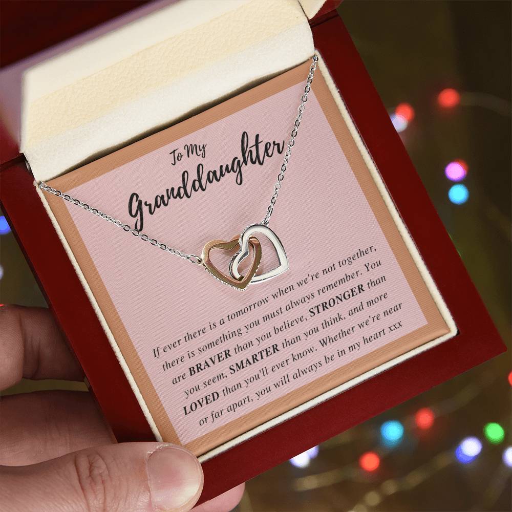 To My Granddaughter - Interlocking Hearts Necklace [Soq4-29]