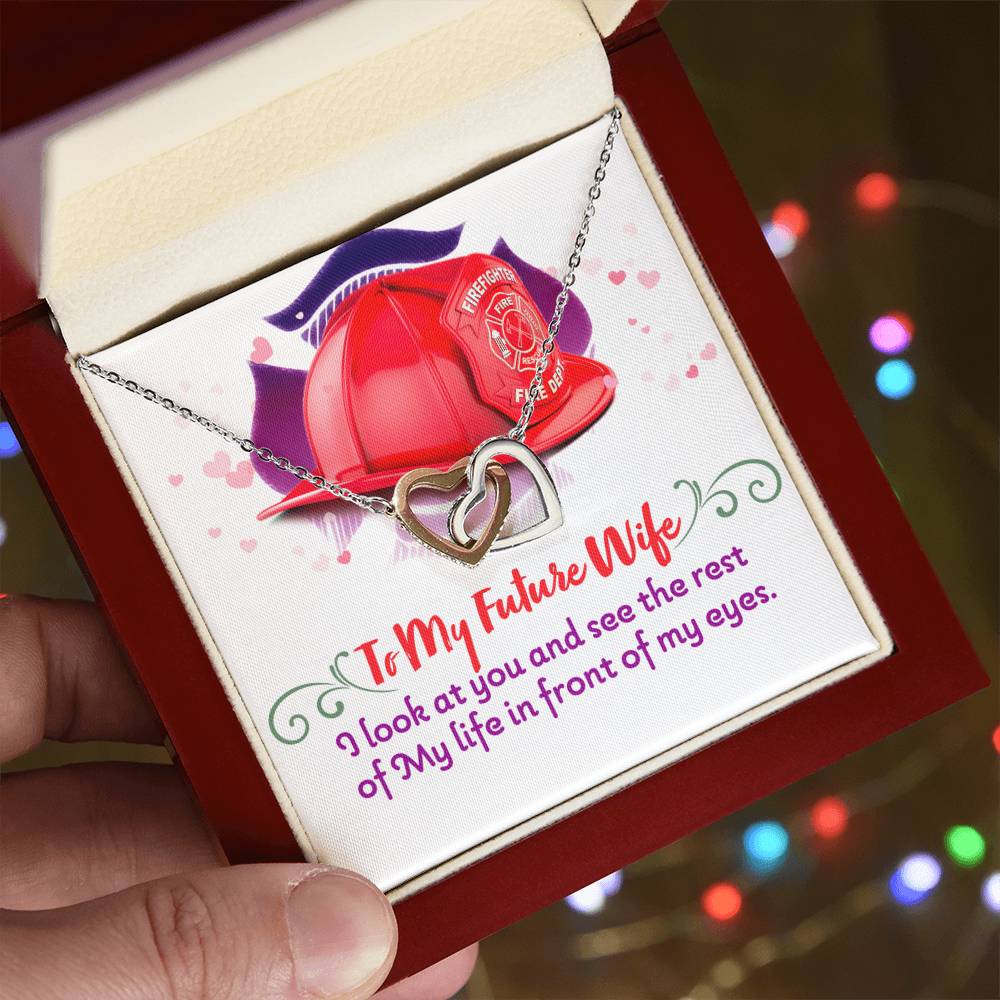 Firefighter'S Future Wife - Interlocking Heart Necklace Interlocking Hearts Necklace