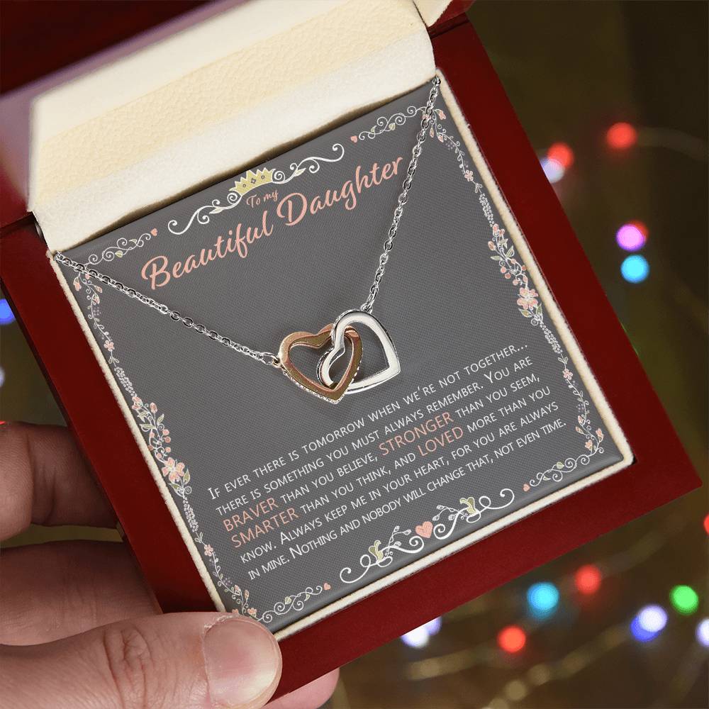To My Beautiful Daughter - Necklace Interlocking Hearts Necklace