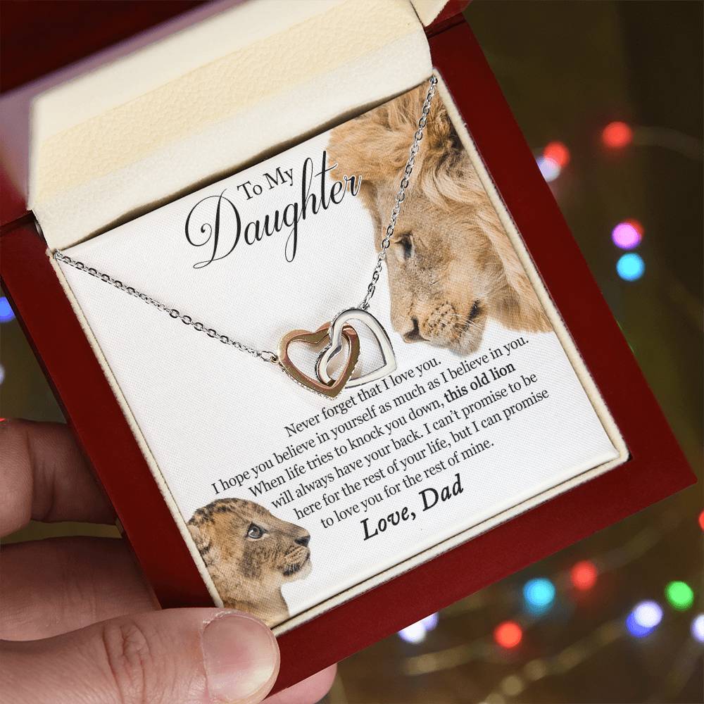 To My Daughter - Believe In Yourself Interlocking Hearts Necklace