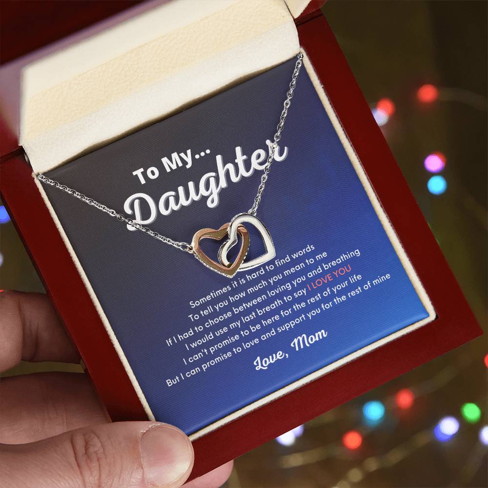 To My Daughter - Love You For The Rest Of My Life - Necklace [Premium] Interlocking Hearts Necklace