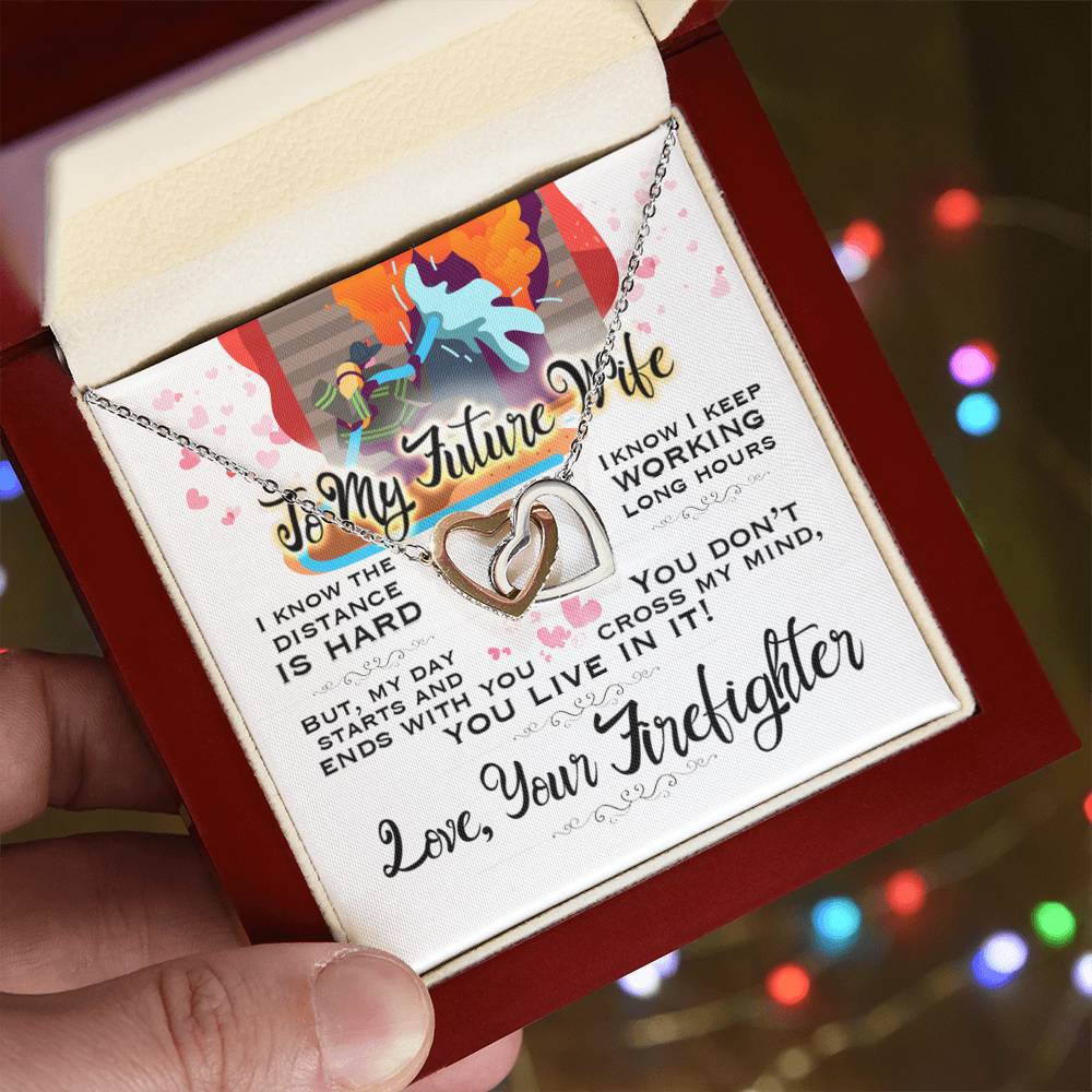Firefighter'S Future Wife - Interlocking Heart Necklace Interlocking Hearts Necklace