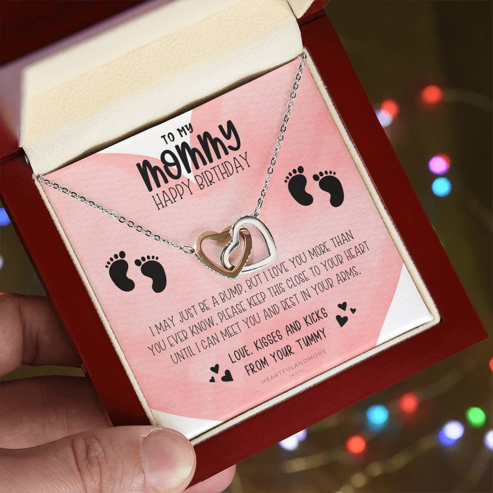 New Mom Birthday Pregnant Wife Birthday Gift Birthday Gift For Pregnant Wife Jewelry For Pregnant Wife Expecting Wife Birthday Interlocking Hearts Necklace