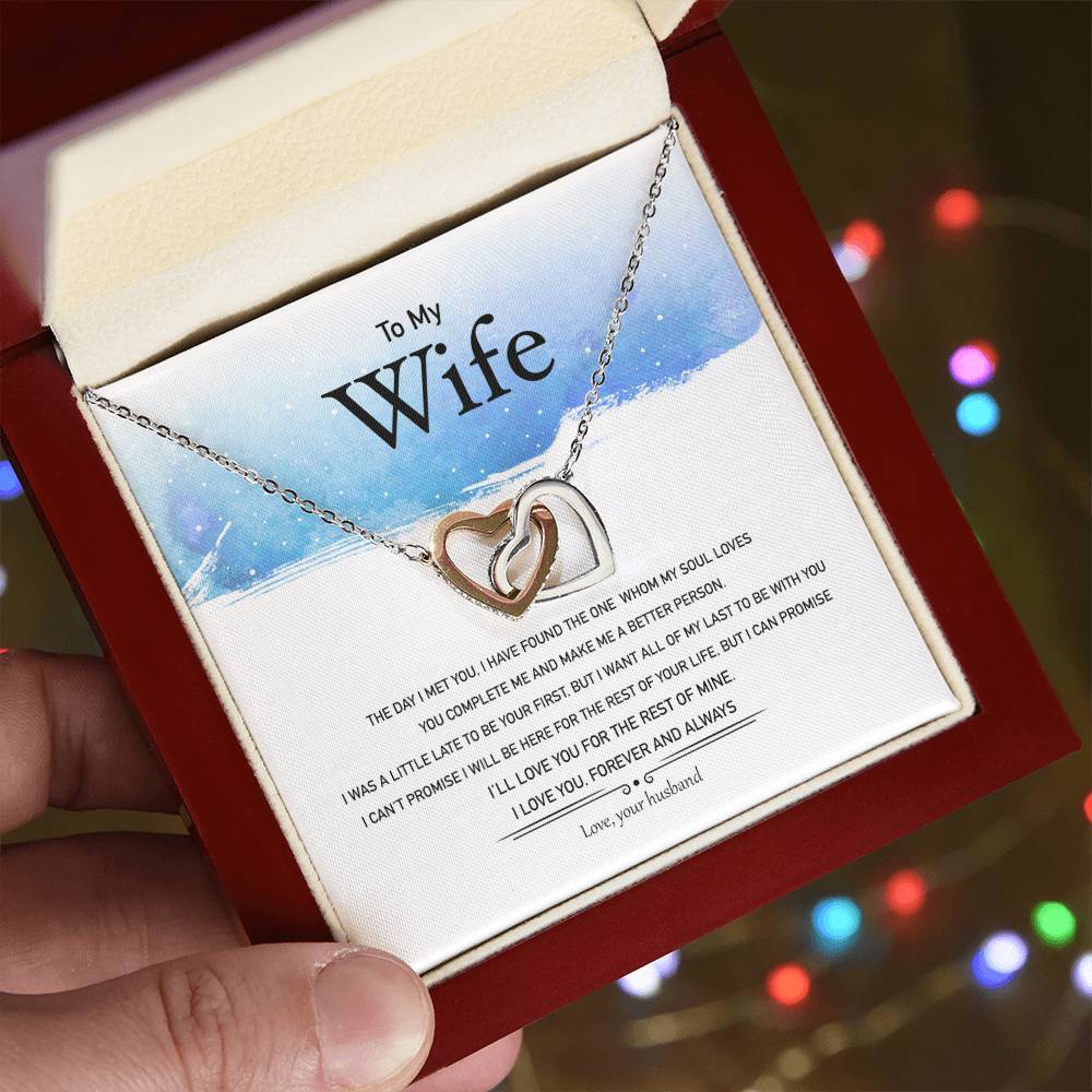 I Will Love You For The Rest Of Mine Interlocking Hearts Necklace