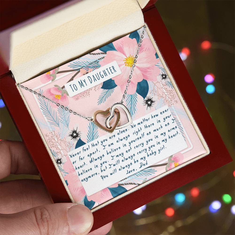 To My Daughter Interlocking Hearts Necklace