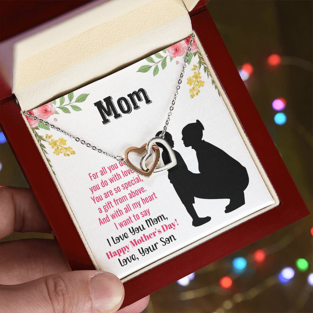 Mother'S Day Necklace Gift For Mom Mothers Day Gift To My Mom Necklace For Mom Mom'S Day Gift Mother Day Gift Set Interlocking Hearts Necklace