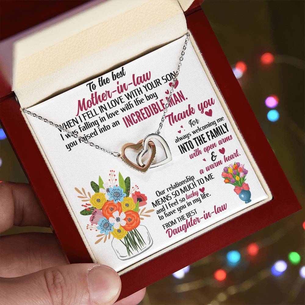 For The Best Mother-In-Law! Interlocking Hearts Necklace