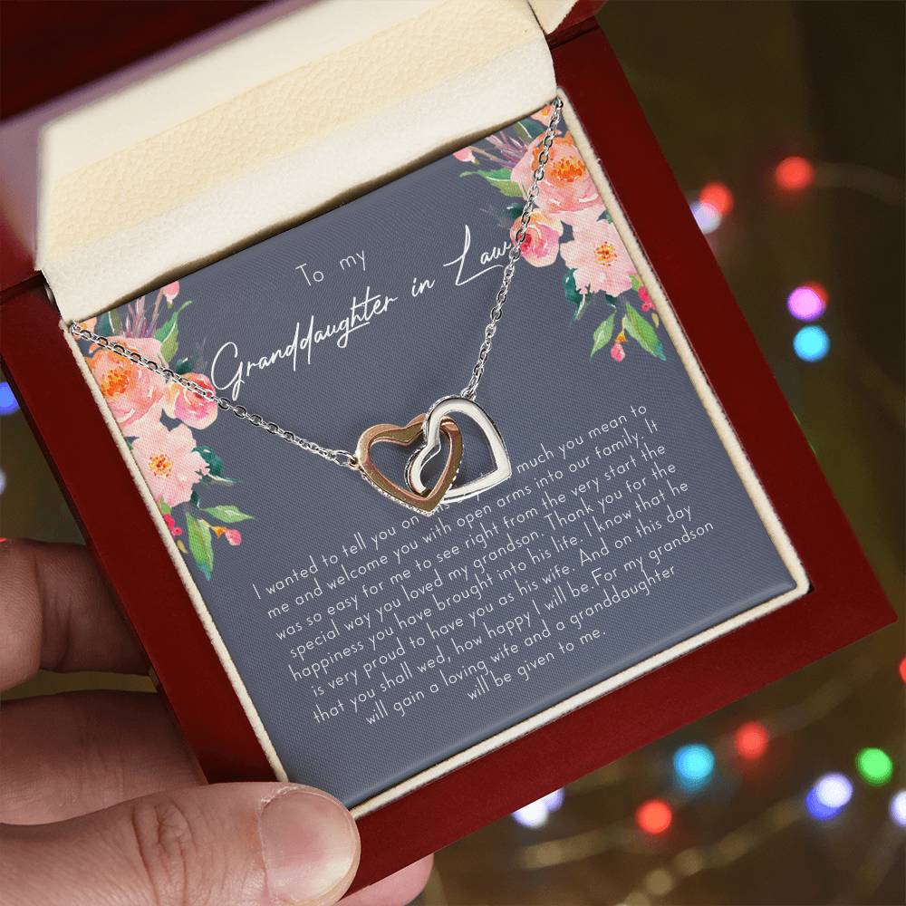 To My Granddaughter-In-Law Gift I Wanted To Tell You Interlocking Hearts Necklace
