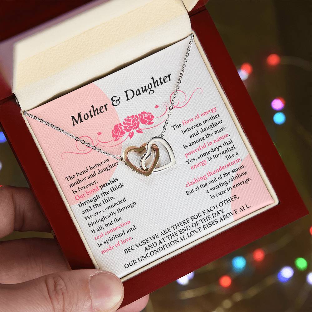 Gift For Mom - We Are Connected - Interlocking Interlocking Hearts Necklace