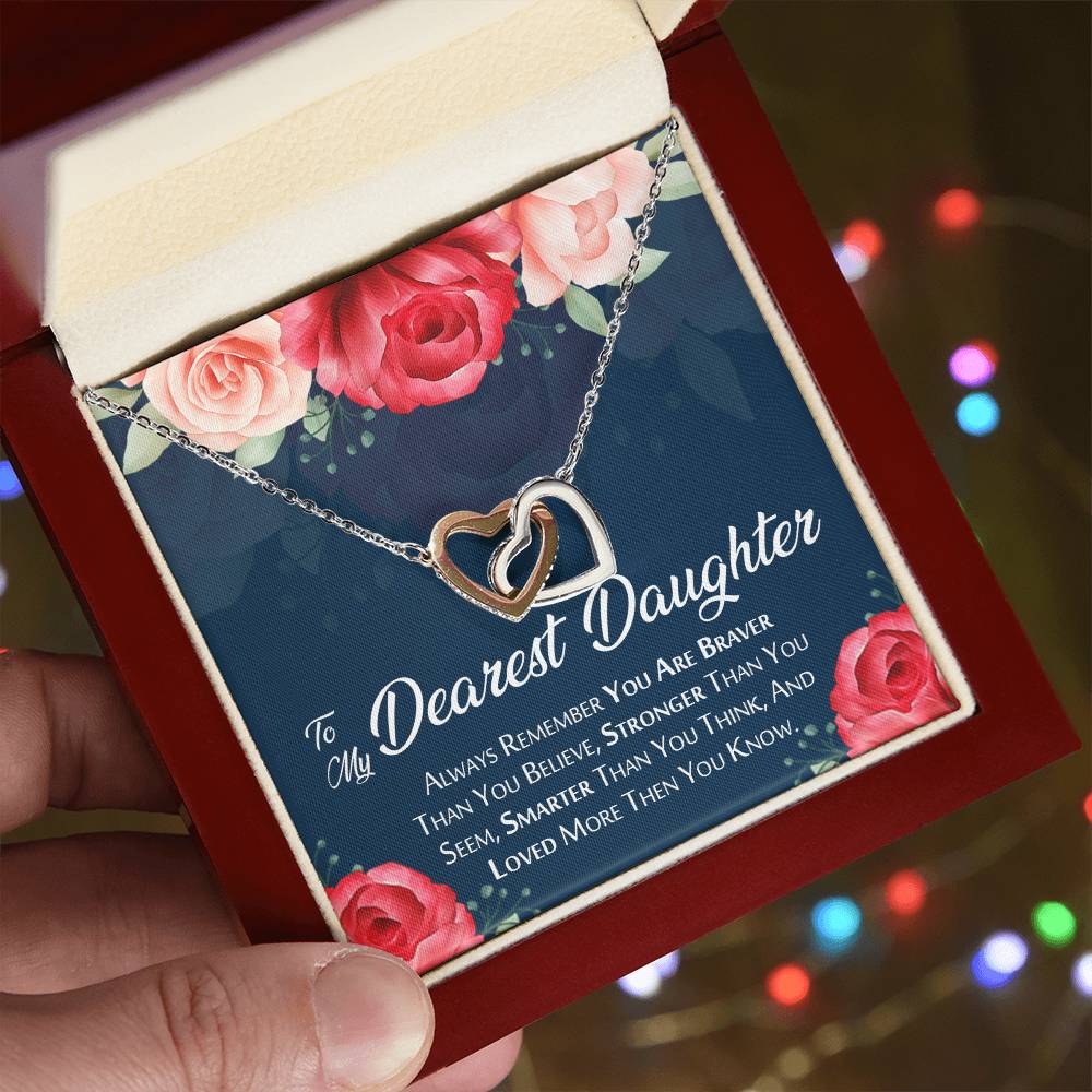 Best Gift For Daughter Always Remember You Are Breaver Interlocking Hearts Necklace