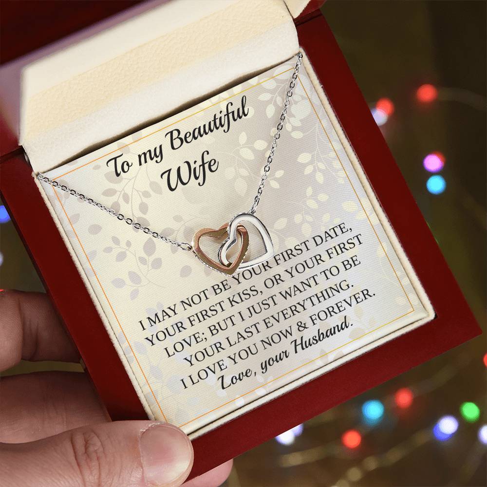 To My Wife -Love Necklace - Gift Interlocking Hearts Necklace