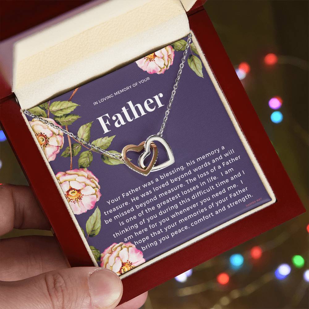Loss Of Father Interlocking Hearts Necklace