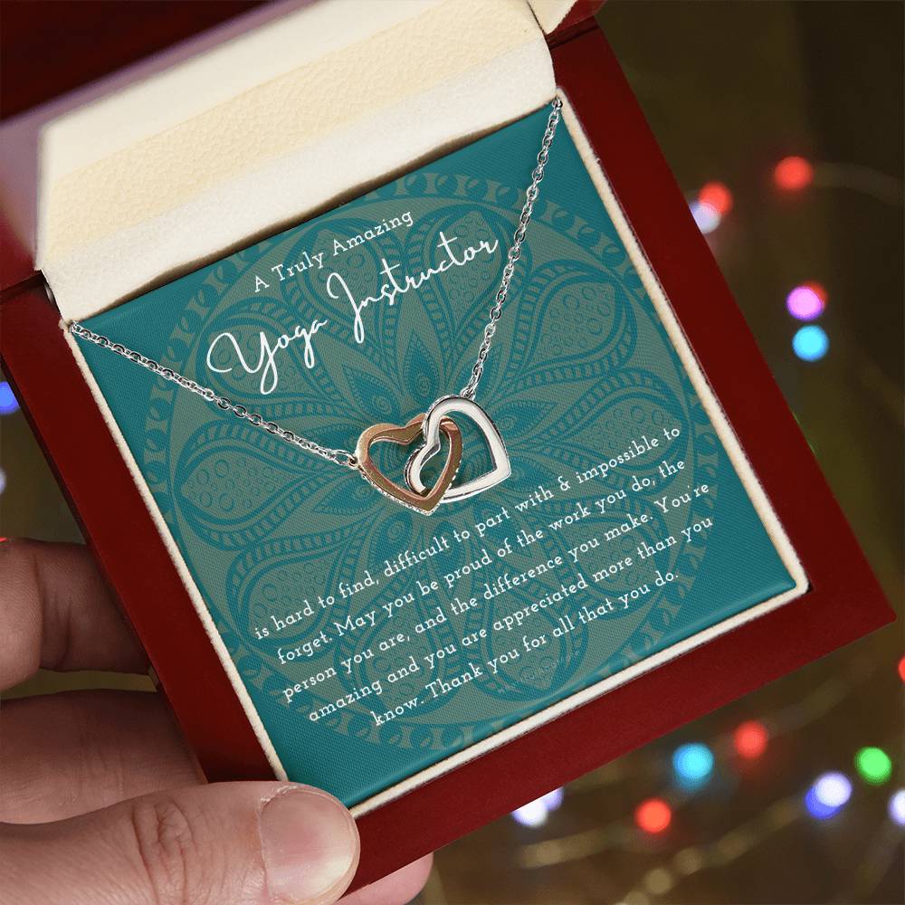 Gift For Yoga Instructor Yoga Instructor Appreciation Gift A Truly Amazing Yoga Instructor Gift Interlocking Hearts Necklace