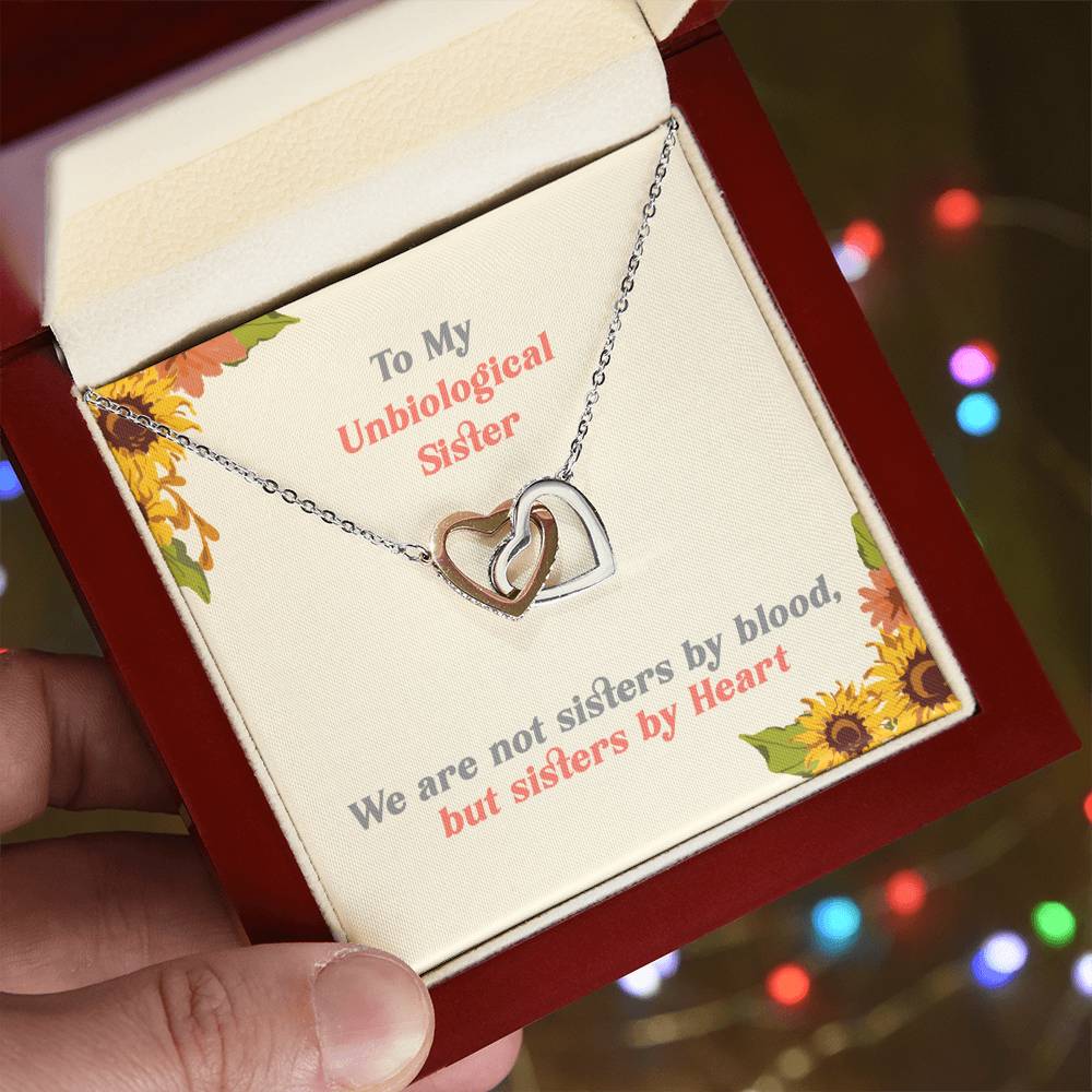 Interlocking Heart Necklace - To My Unbiological Sister Interlocking Hearts Necklace