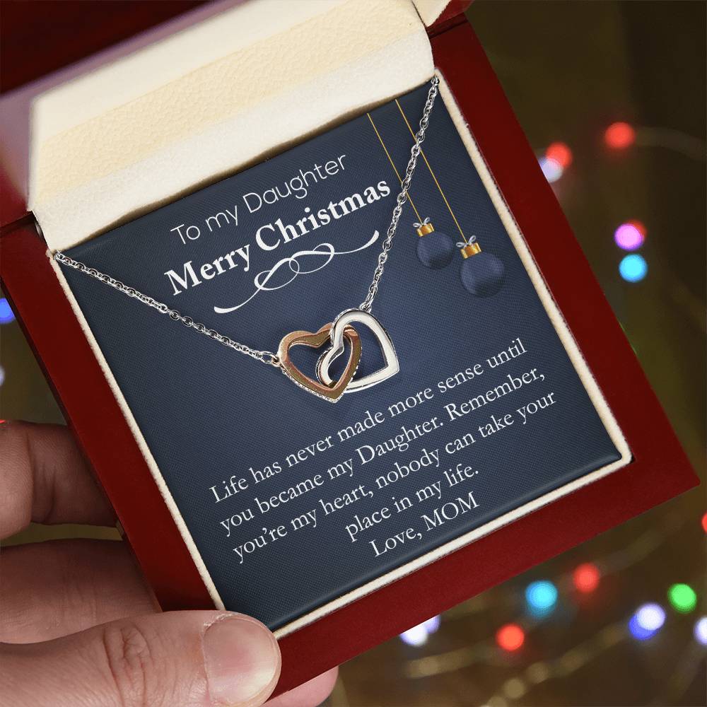 Christmas Gift For Daughters- Interlock Heart Necklace! Interlocking Hearts Necklace