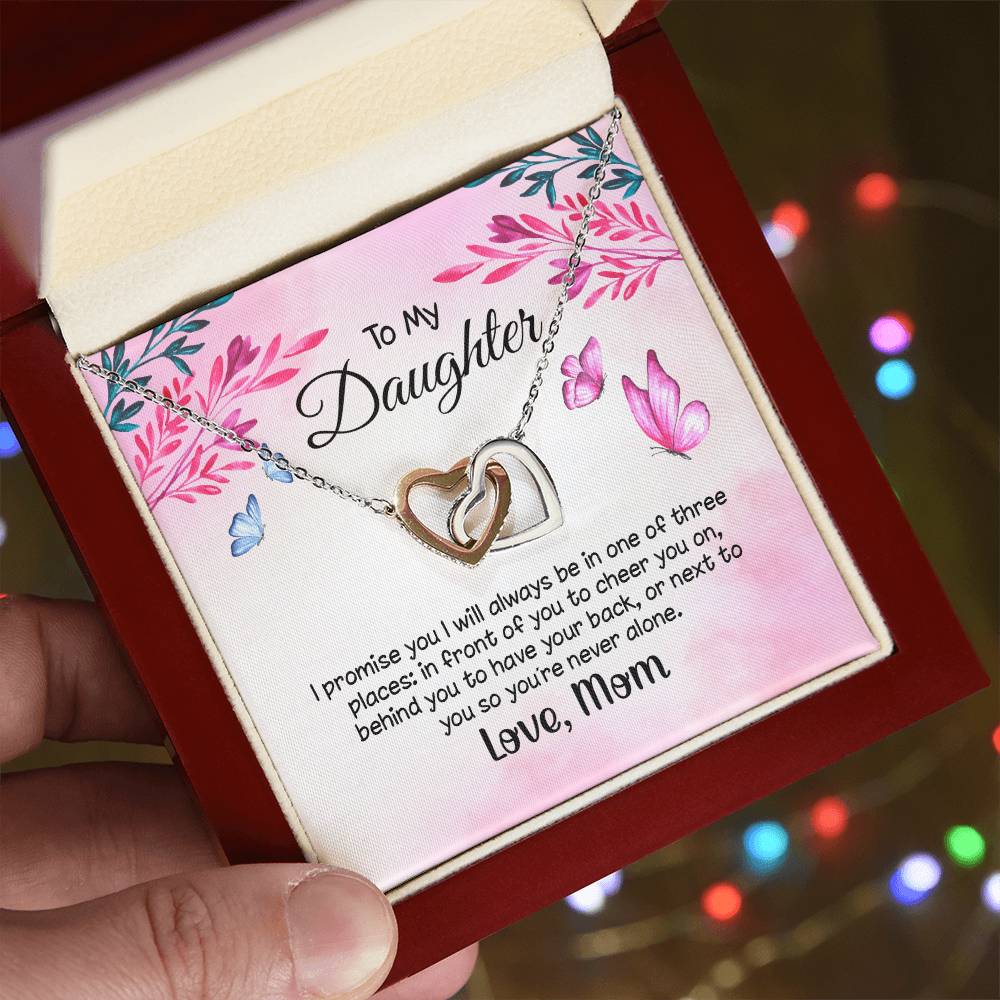 Interlocking Hearts Necklace To My Daughter I Promise You