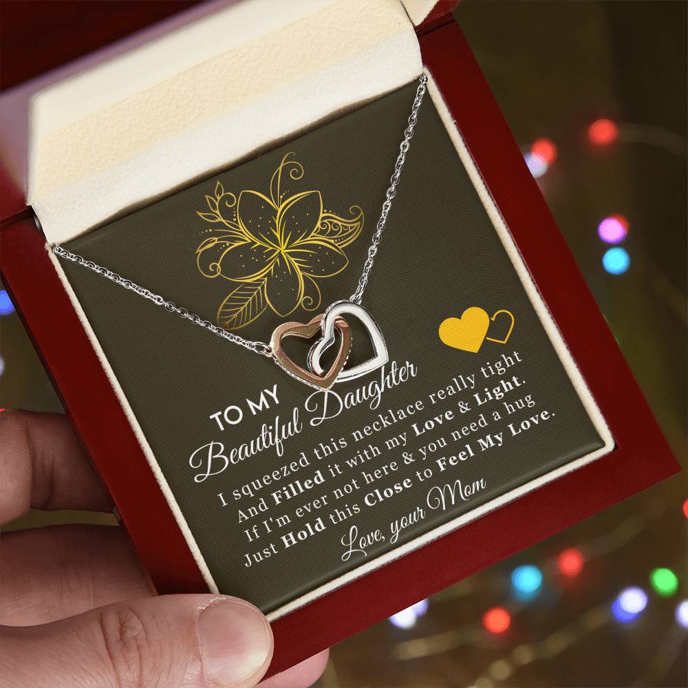 Feel My Love - Best Gift For Daughter Interlocking Hearts Necklace