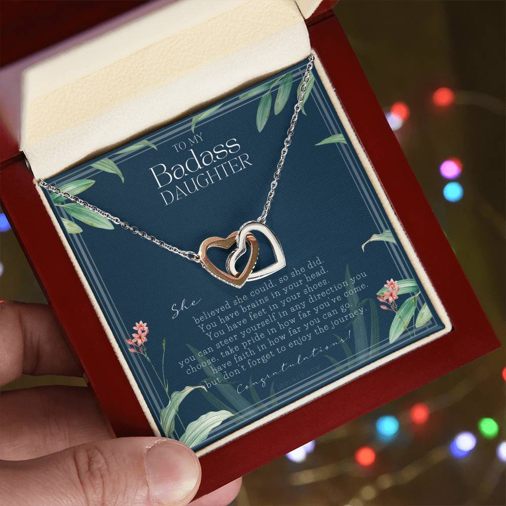 Graduation Gift Necklace For Daughter College Graduation Gift For Her High School Senior Graduation Mba Phd Master Class Of 2021 Interlocking Hearts Necklace