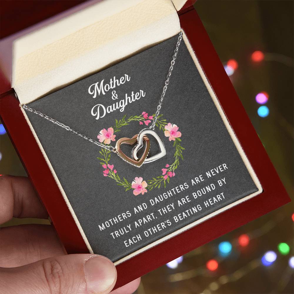 Linked Hearts Necklace For Mother Daughter Gift Minimalist Jewelry Gift For Daughter Mothers Day Sentimental Jewelry Gift For Mom Interlocking Hearts Necklace