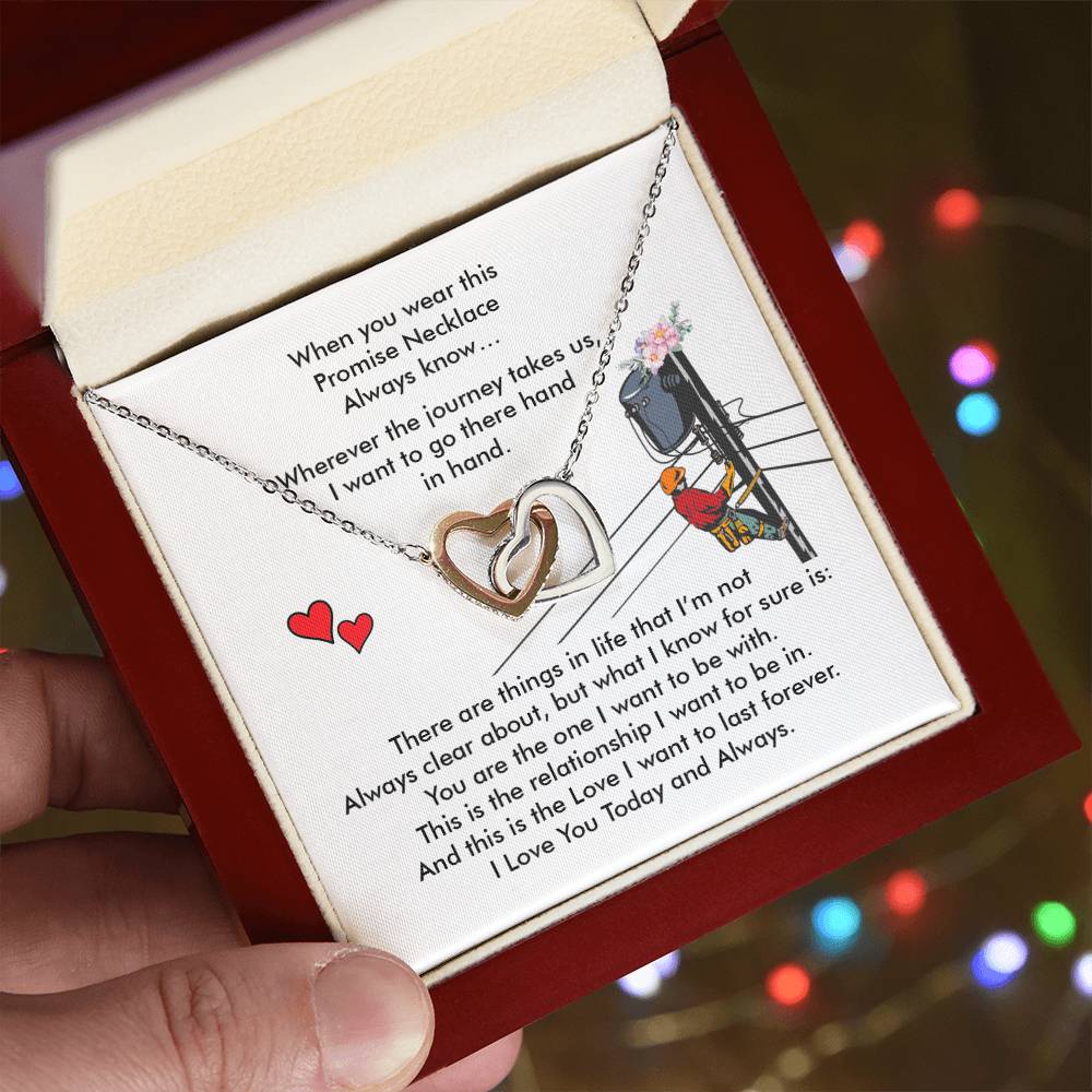 Lineman'S Girl - Interlocking Heart Necklace Interlocking Hearts Necklace