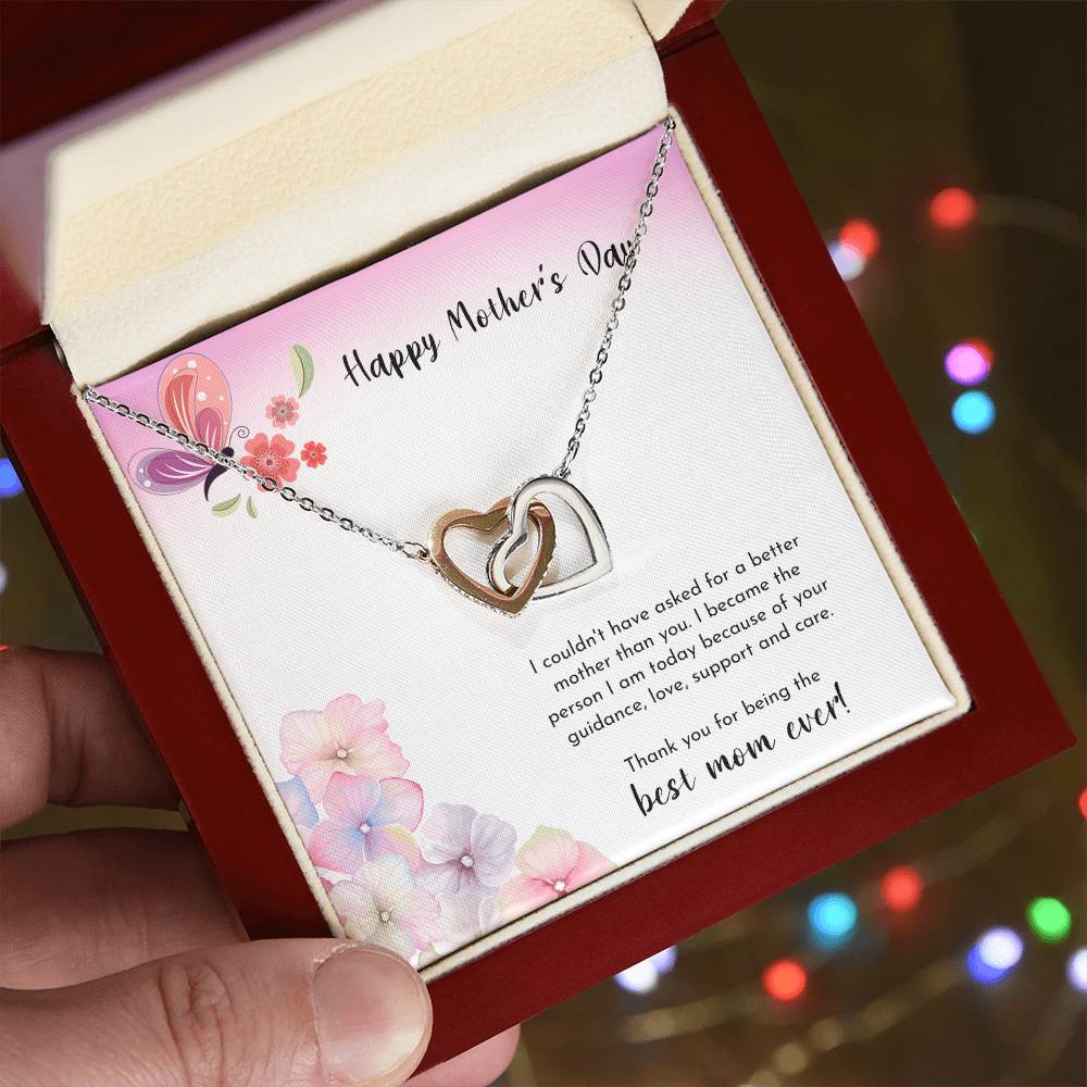 Mother'S Day Gift Necklace With Message Card Mother'S Day Gifts Mother'S Day Necklace To Mom From Daughter Mom Gift From Son Interlocking Hearts Necklace