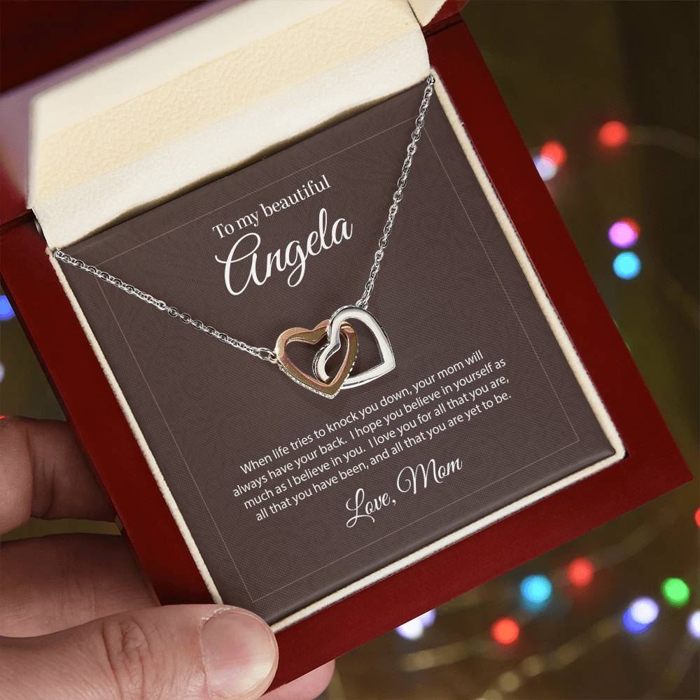 Personalized Heart Necklace And Jewelry Box Interlocking Hearts Necklace