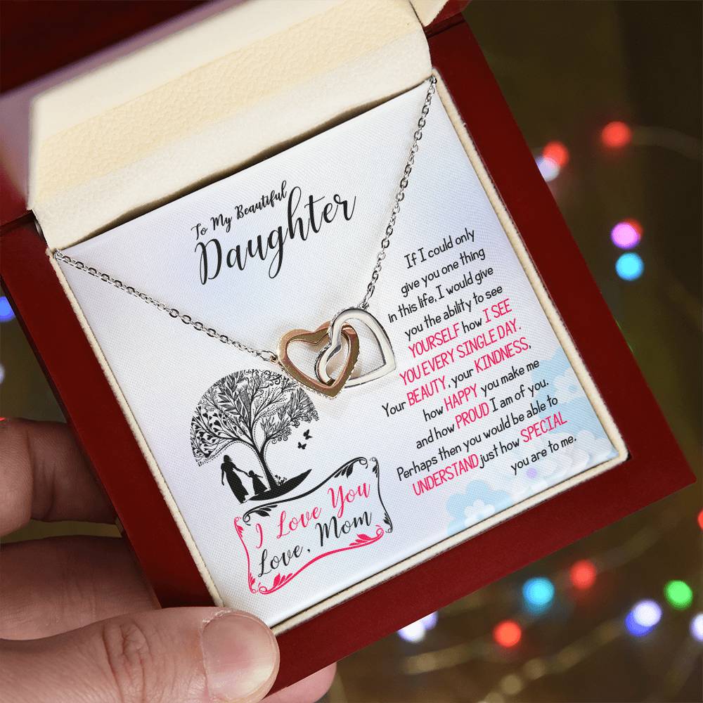 Gift From Mom To Daughter - Interlocking Hearts Necklace