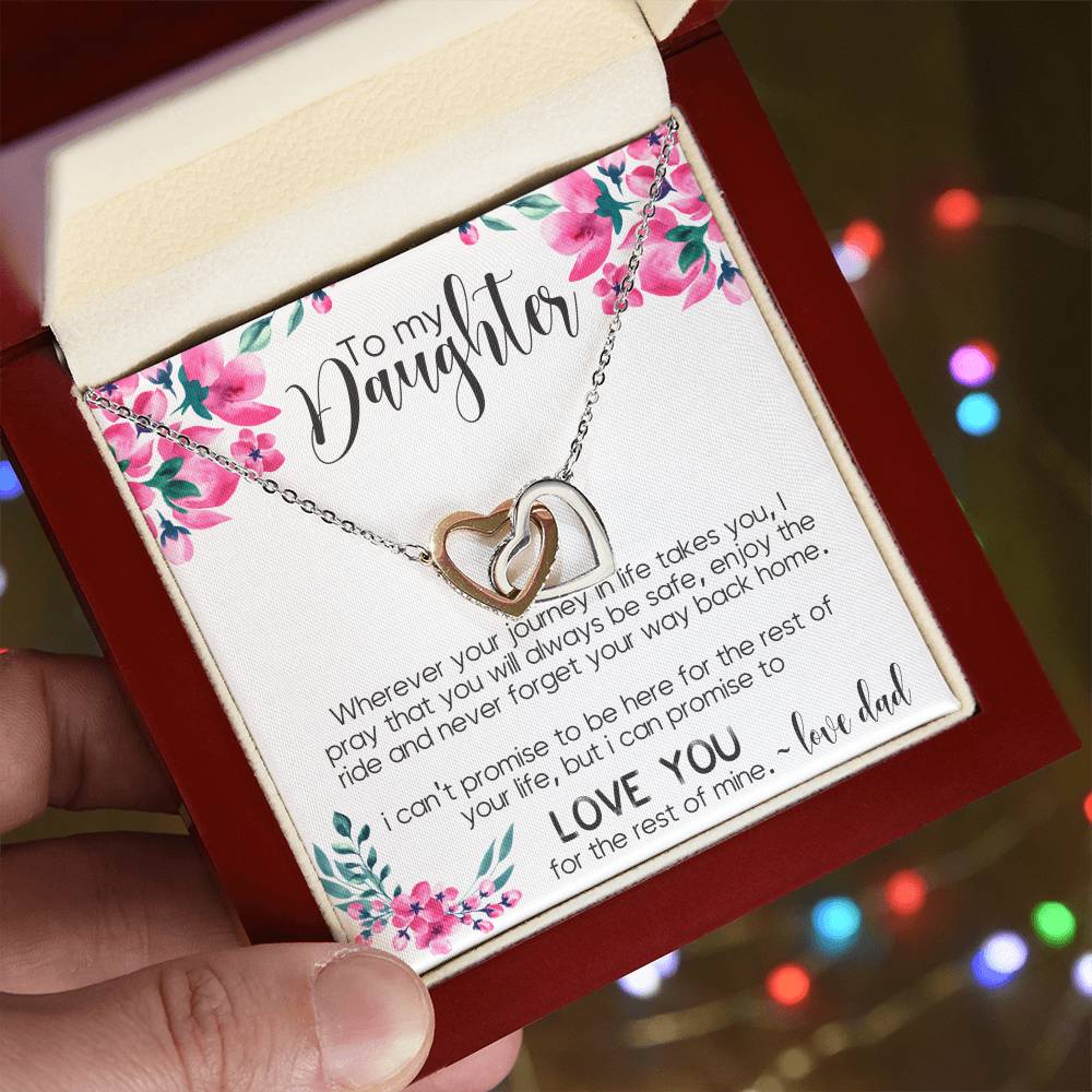 To My Daughter Interlocking Hearts Necklace