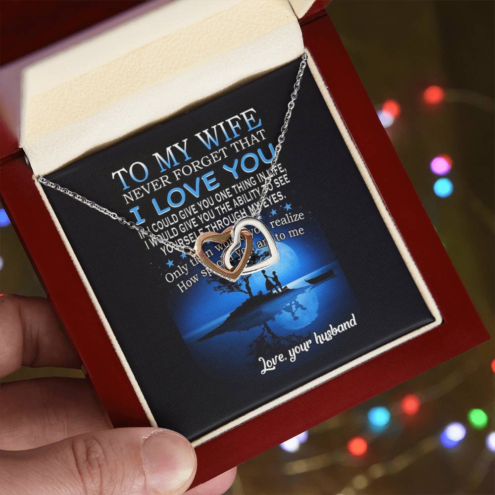 Gift For Wife - Interlocking Hearts Necklace