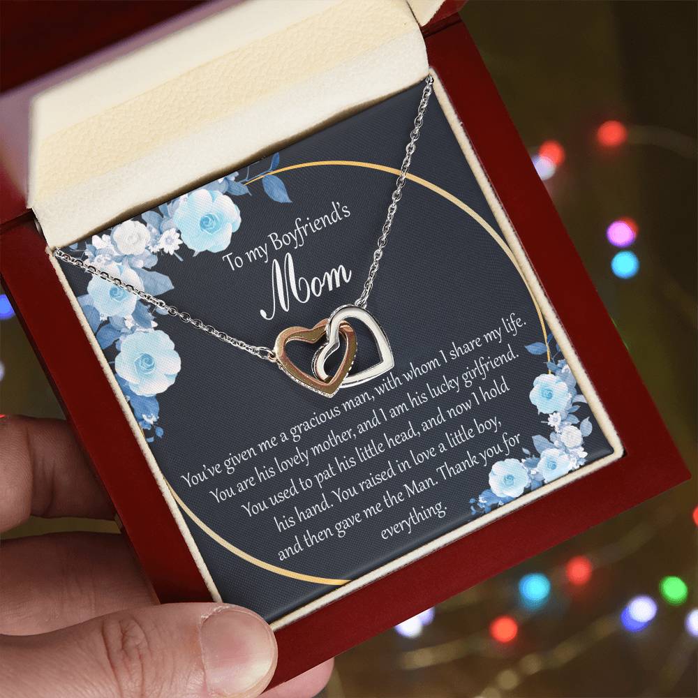 Interlocking Hearts To My Boyfriend’S Mom You’Ve Given Me A Gracious Man With Whom I Share My Life Interlocking Hearts Necklace