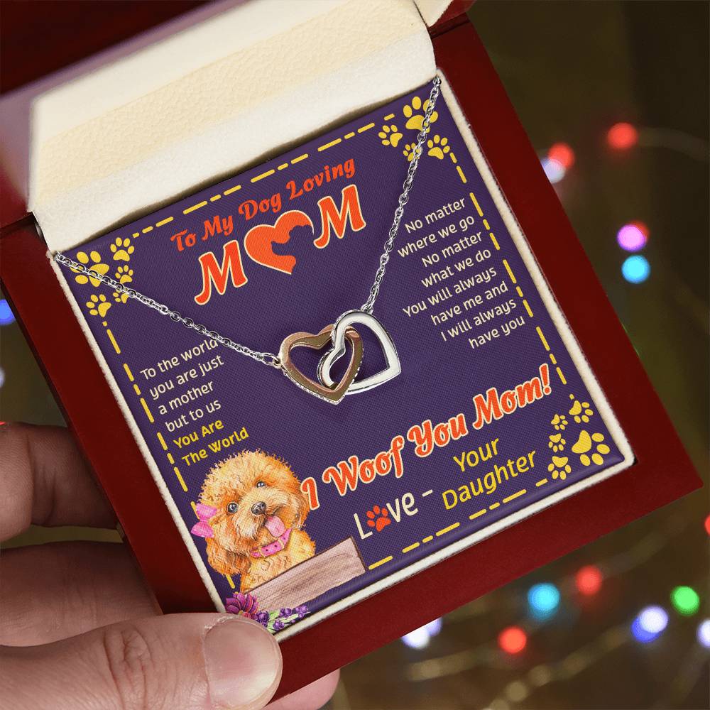 To My Mom - You Are The World - Necklace Interlocking Hearts Necklace