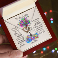 To My Daughter - Always Be My Baby Girl Interlocking Hearts Necklace