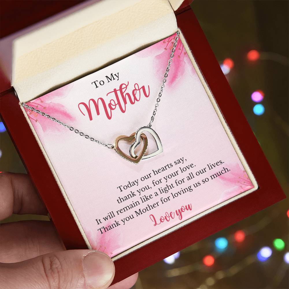 To My Mother Interlocking Hearts Necklace