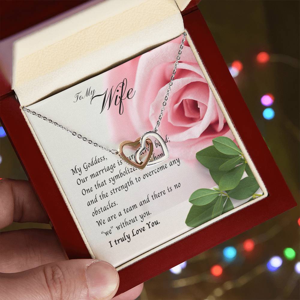 To My Wife Necklace Interlocking Hearts Love Birthday Anniversary Christmas Gift Interlocking Hearts Necklace