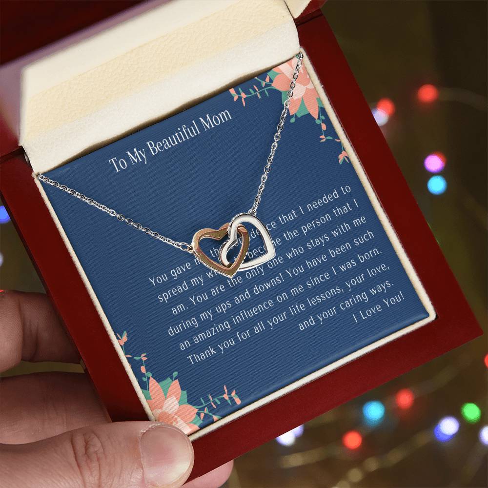 Mother'S Day Necklace To My Beautiful Mom Necklace Mothers Day Gift From Daughter Mom Gift From Son Mom Necklace Interlocking Hearts Necklace