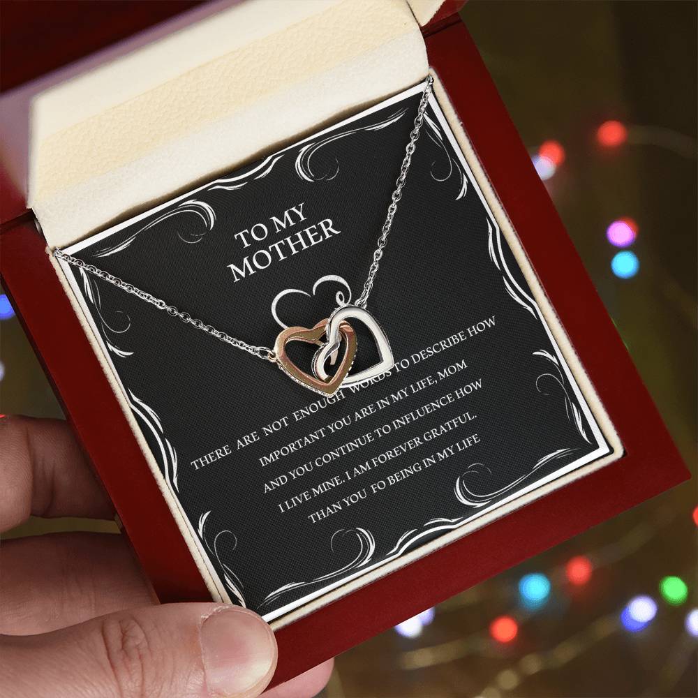 To My Mother - Two Hearts Interlocking Hearts Necklace