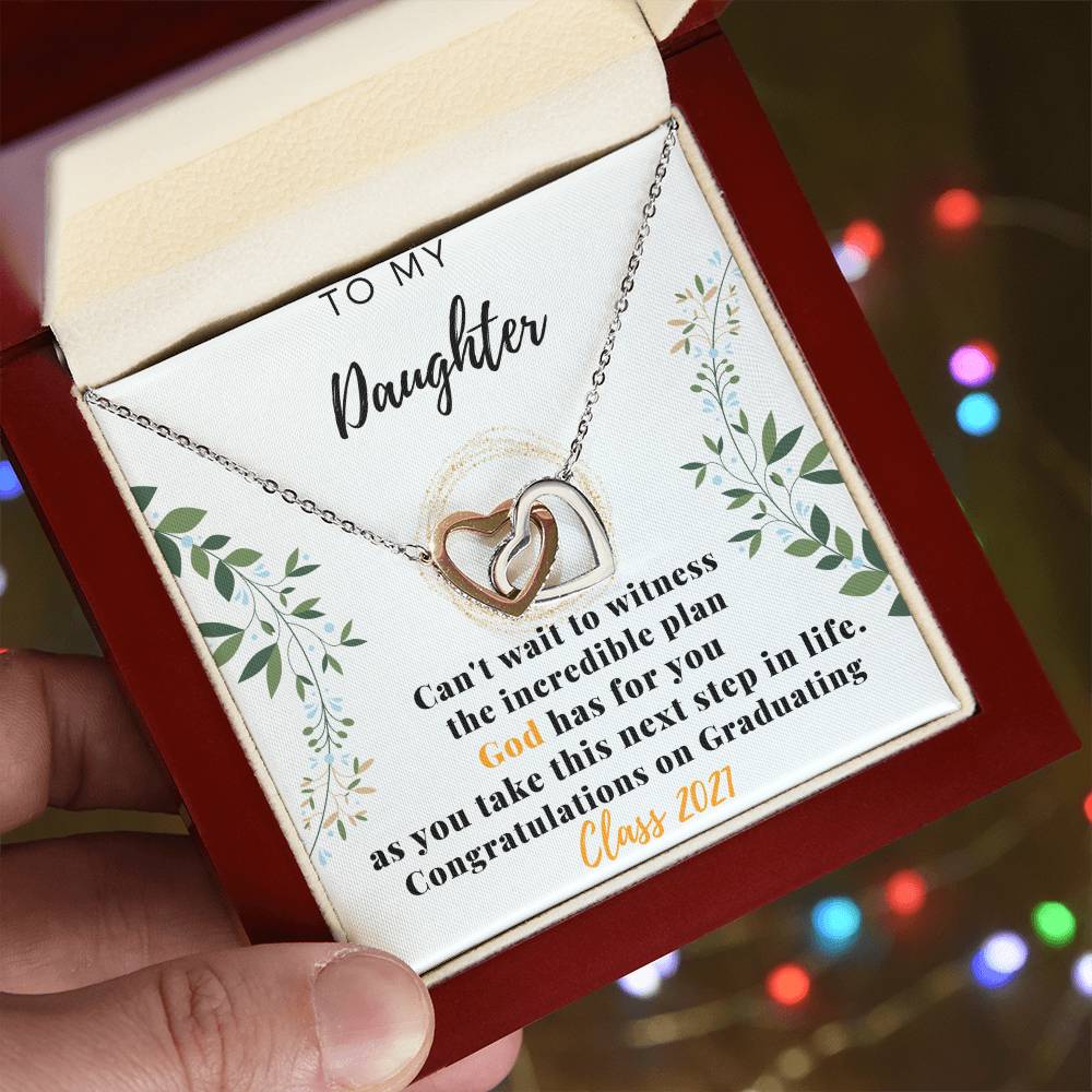 Draduation Gifts For Daughter From Mom Interlocking Hearts Necklace