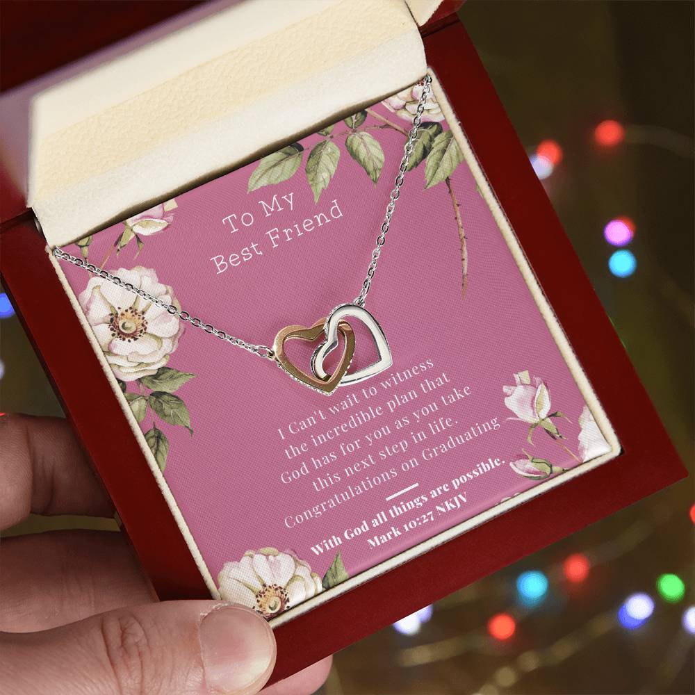 Graduation Gift Ideas For Best Friend Interlocking Hearts Necklace