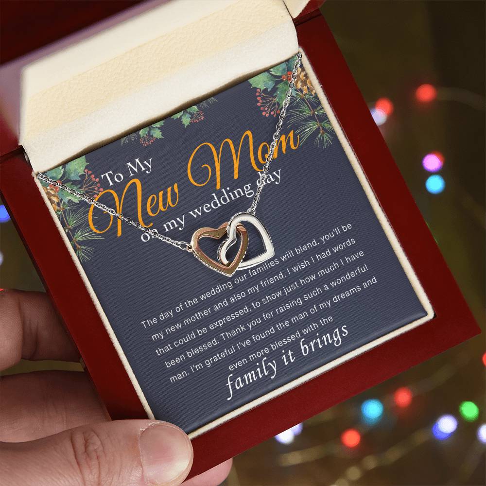 To My New Mom Interlocking Hearts Necklace