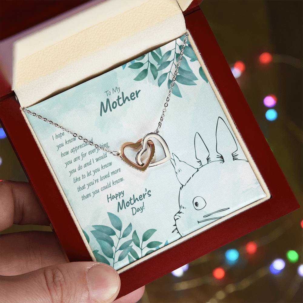Limited Edition Mother You'Re Loved More Than You Could Know Interlocking Hearts Necklace Tm2V1