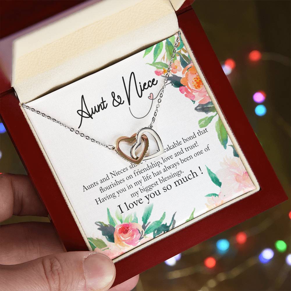 Aunt And Niece Necklace Interlocking Hearts Necklace