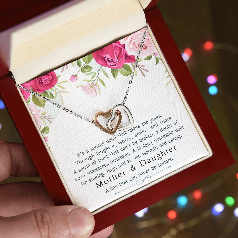 Mother Daughter Interlocking Hearts Necklace