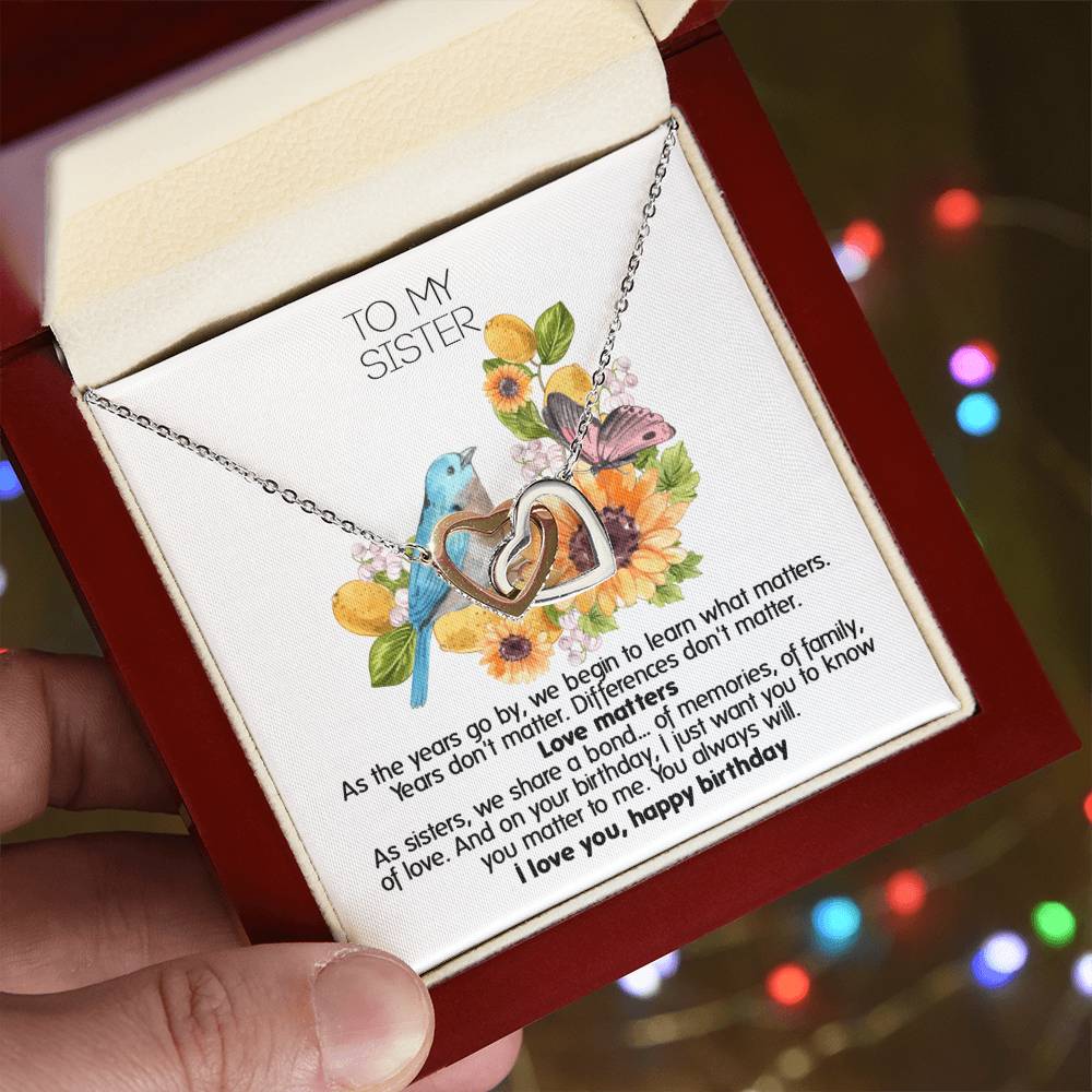 Give This Two Hearts Necklace For Your Sister'S Birthday ! Interlocking Hearts Necklace