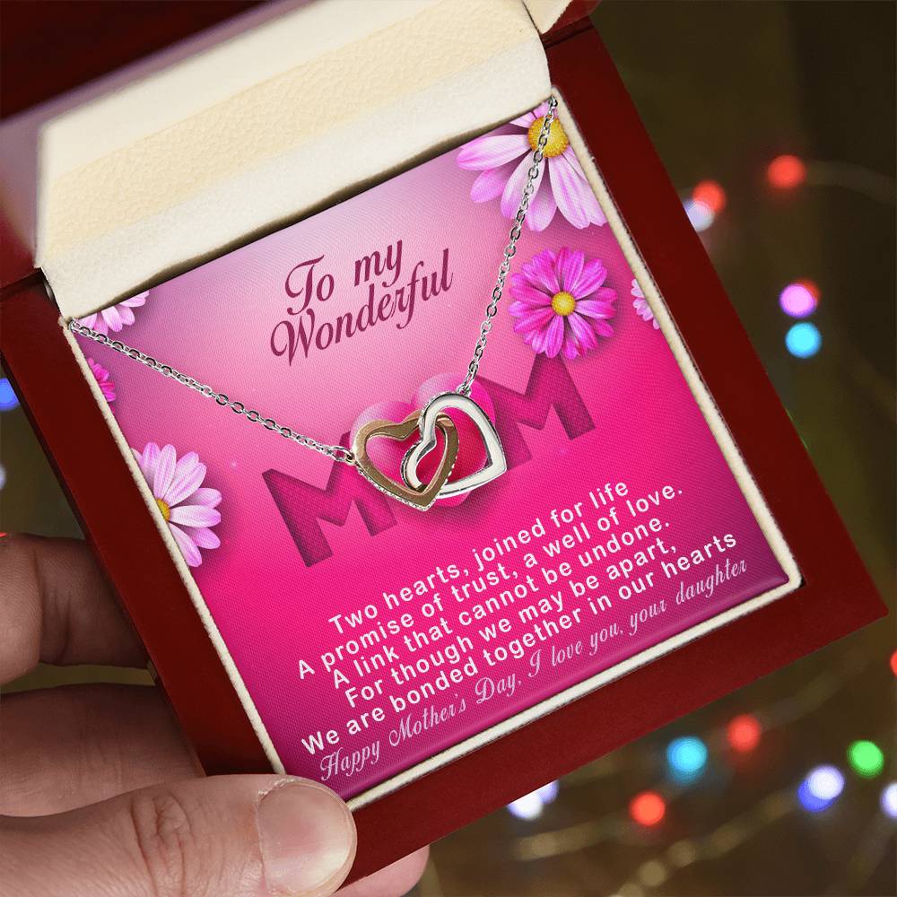 Daughters ! Perfect Mother'S Day Necklace Gift Interlocking Hearts Necklace