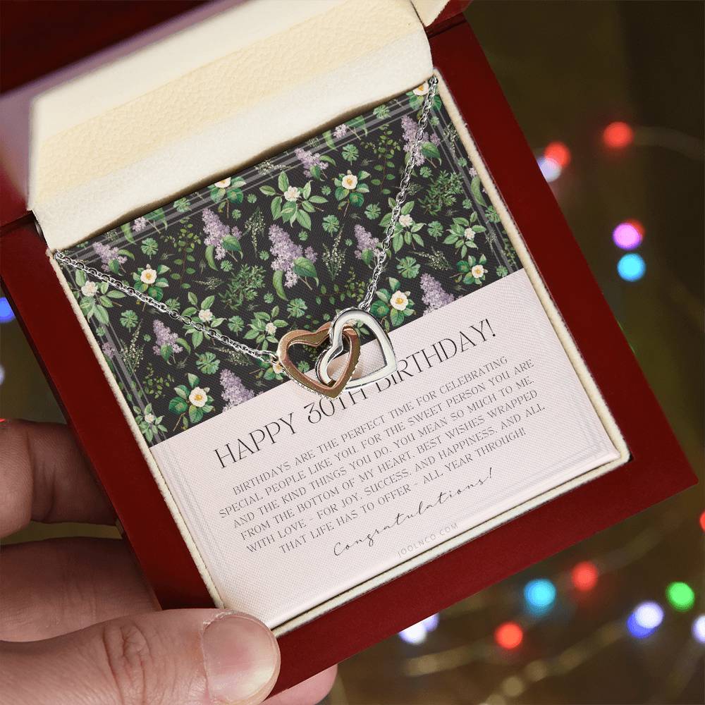 30Th Birthday Gifts For Women Necklace For Her 3 Decade Jewelry 30 Years Old 30Th Birthday Gift Necklace Jewelry Gift For Her Interlocking Hearts Necklace