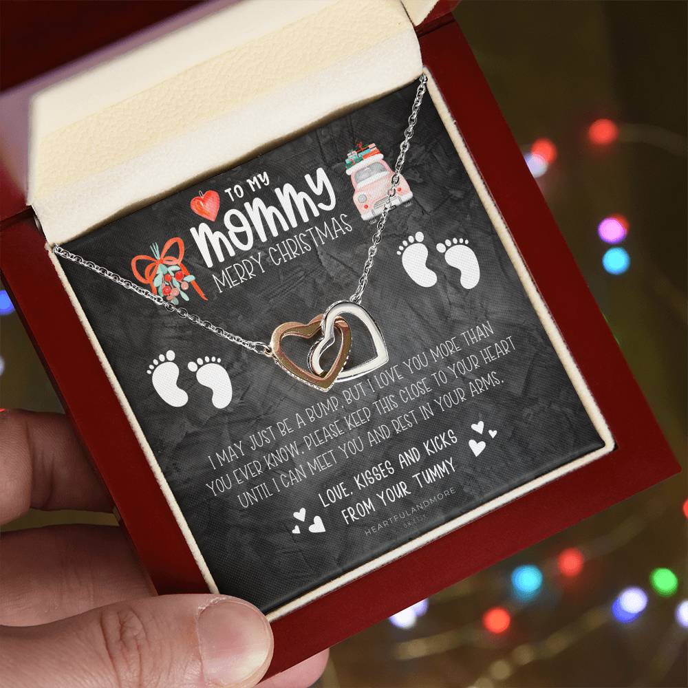 New Mom Christmas Pregnant Wife Christmas Gift Christmas Gift For Pregnant Wife Jewelry For Pregnant Wife Expecting Wife Christmas Interlocking Hearts Necklace