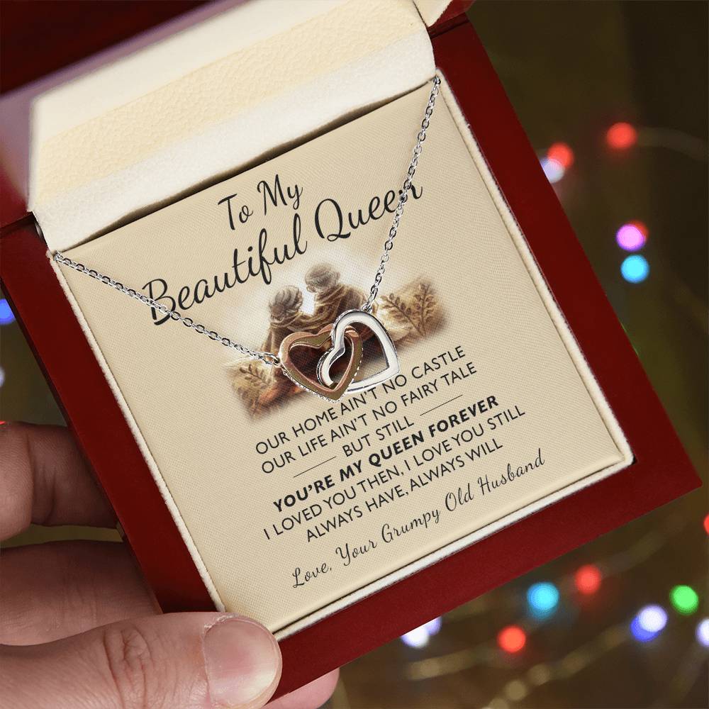 To My Queen - I Loved You Then Interlocking Hearts Necklace