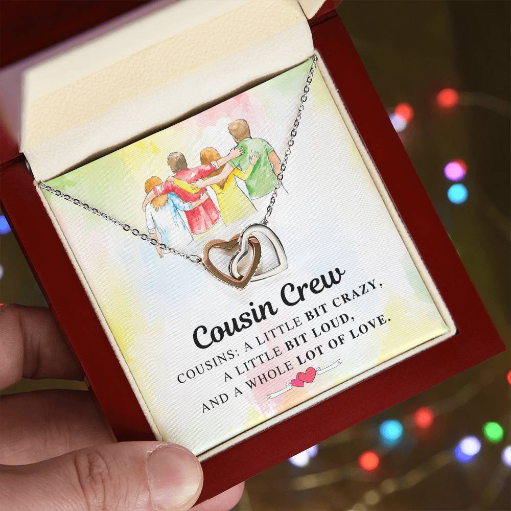 Cousin Crew Gift Interlocking Heart Necklace Gift To Cousins Best Friend Gifts Family Friend Gifts Interlocking Hearts Necklace