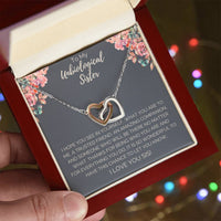 Unbiological Sister Necklace - Dark Interlocking Hearts Necklace