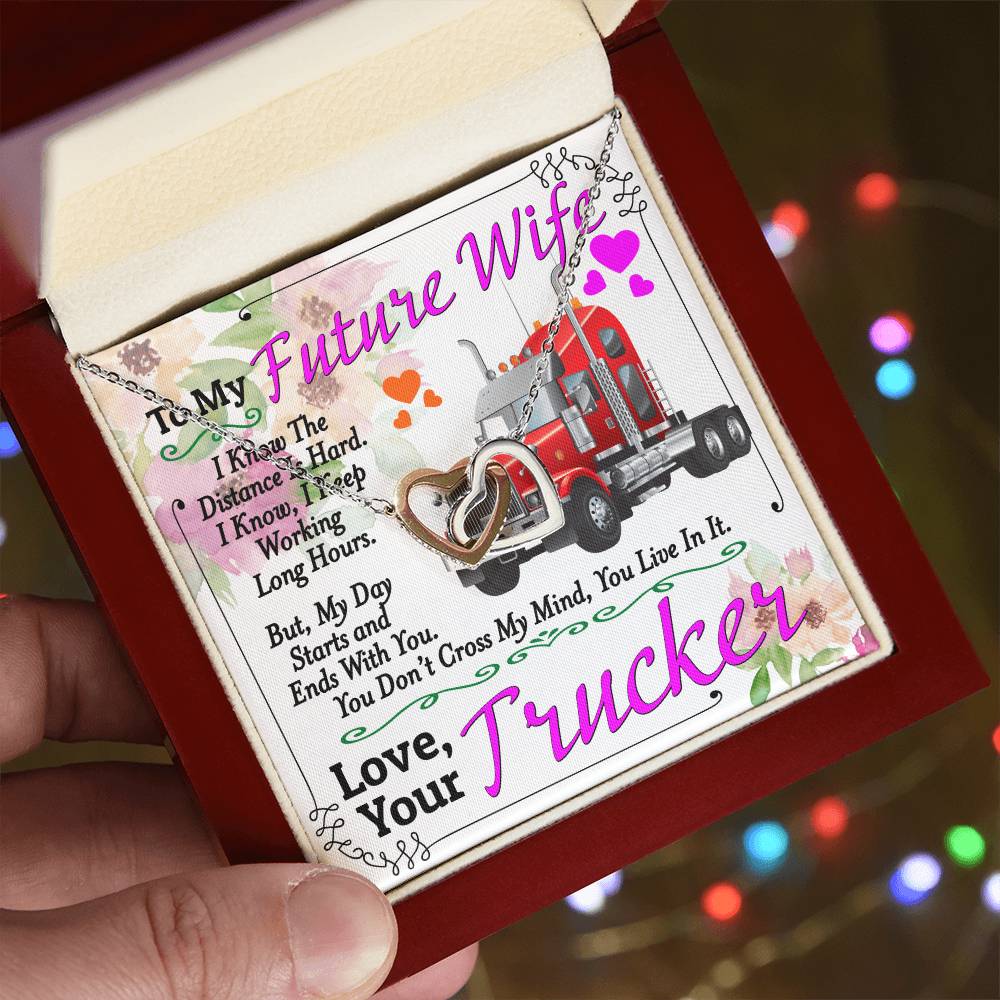 Trucker'S Future Wife - Interlocking Heart Necklace Interlocking Hearts Necklace